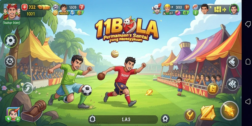 Tampilan gameplay seru dalam 11BOLA dengan visual menarik.