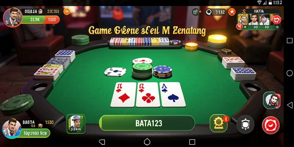 Screenshot utama menunjukkan gameplay Gaple yang seru dan menantang.