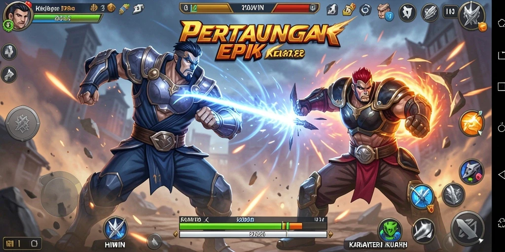 Tampilan pertarungan seru dalam game HIWIN.