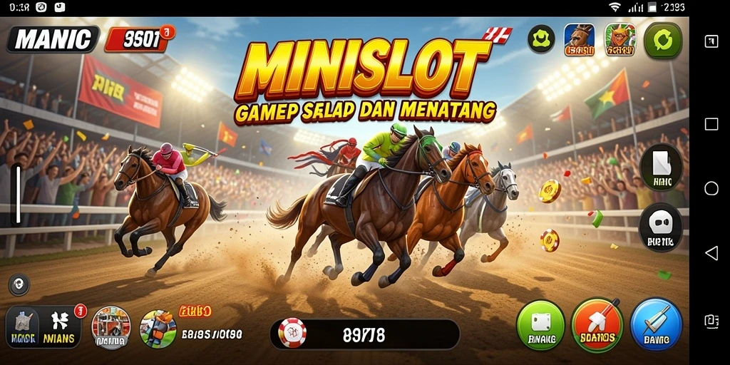 Tampilan gameplay menarik dari MINISLOT dengan aksi balap yang mendebarkan.